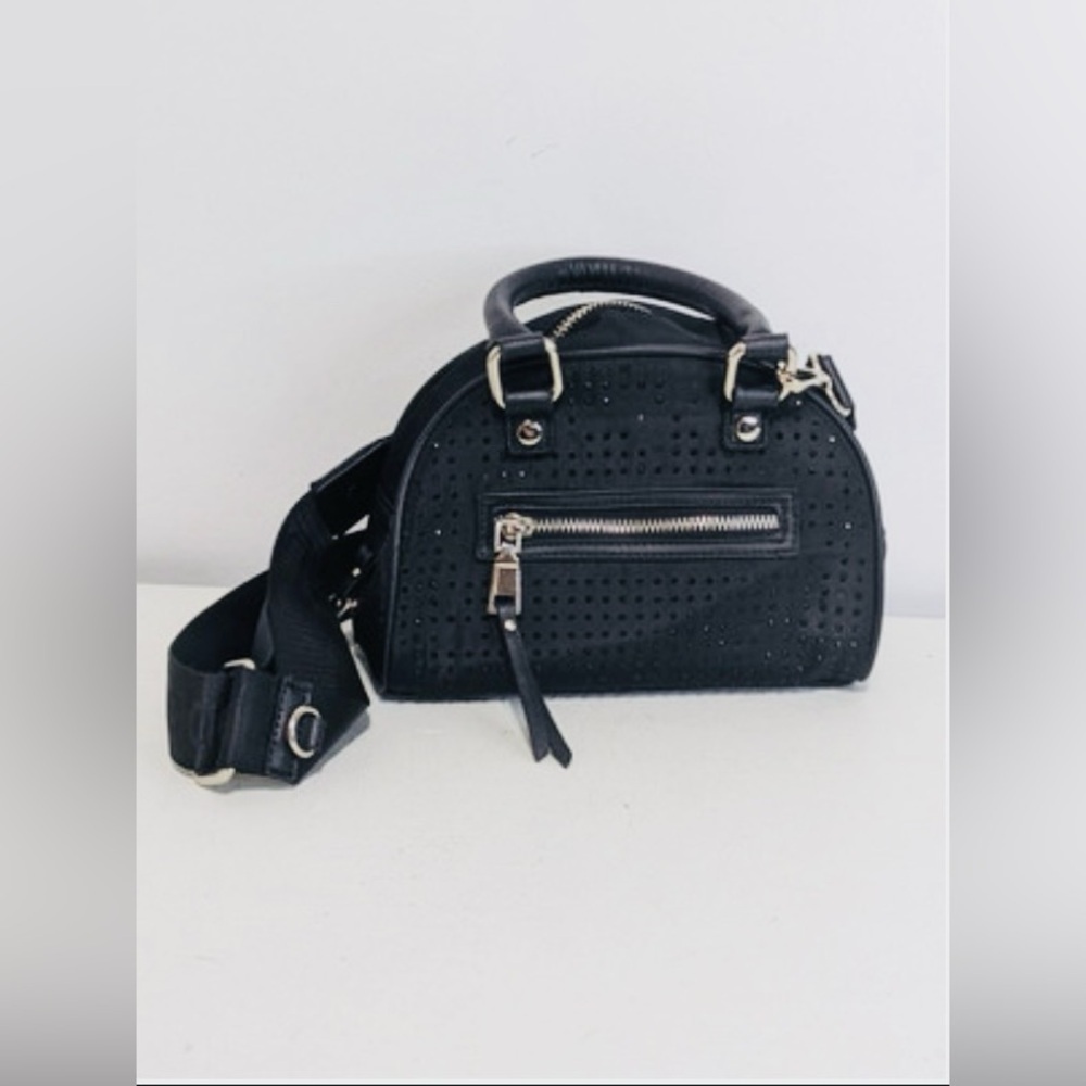 Rehab Bag Madden NYC Crossbody Shoulder Bag Crystal OverlayGuitar Strap GC - Picture 2 of 10